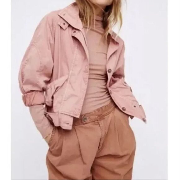 Free People | Oversized Parachute Utility Military Style Jacket | Size Medium - Picture 1 of 16